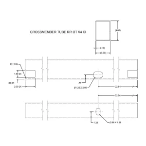 1002963 – 64″ ID Crossmember Tube Rear Right