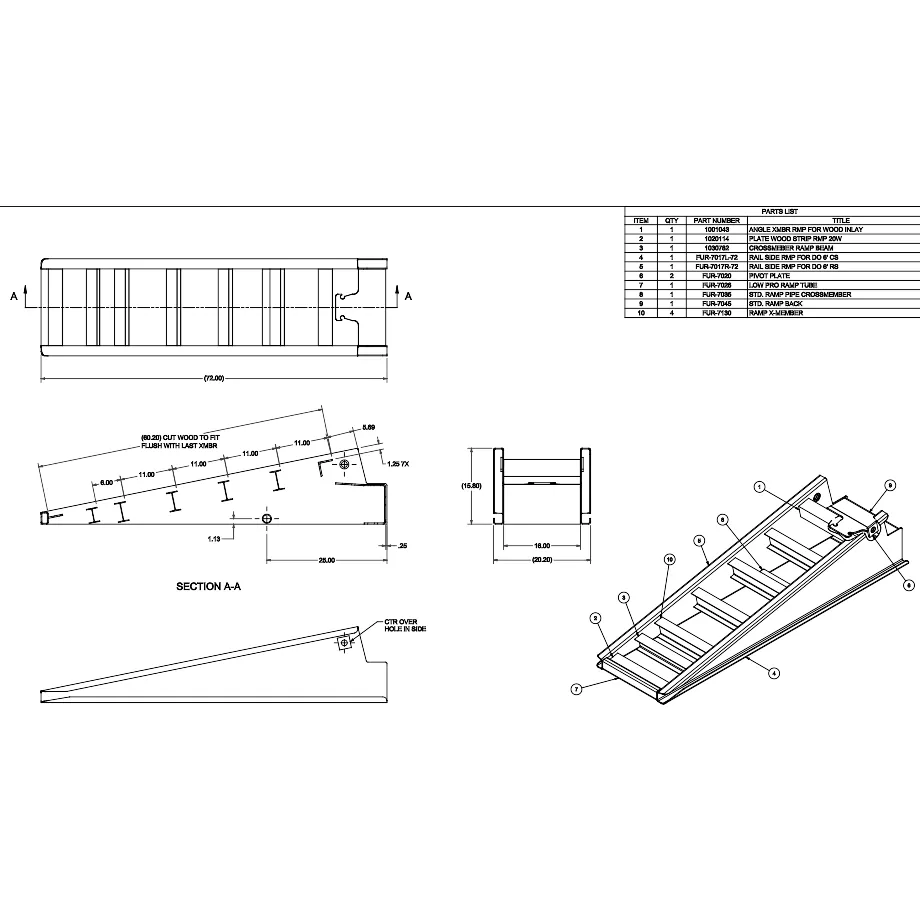 1030781 – 6′ x 20′ Weld Ramp Double Lip