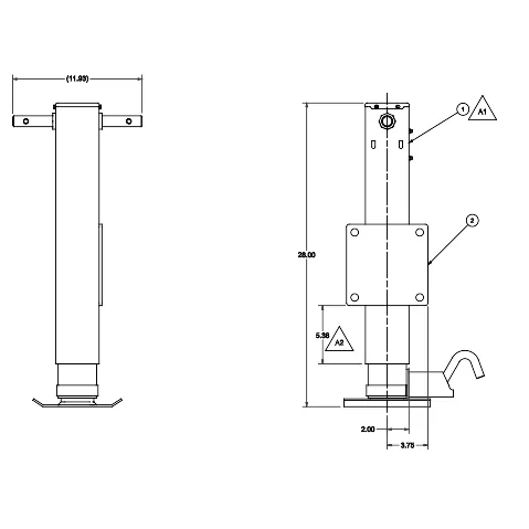 1035853 – WLD 12K Side Wind Drop Leg Jack