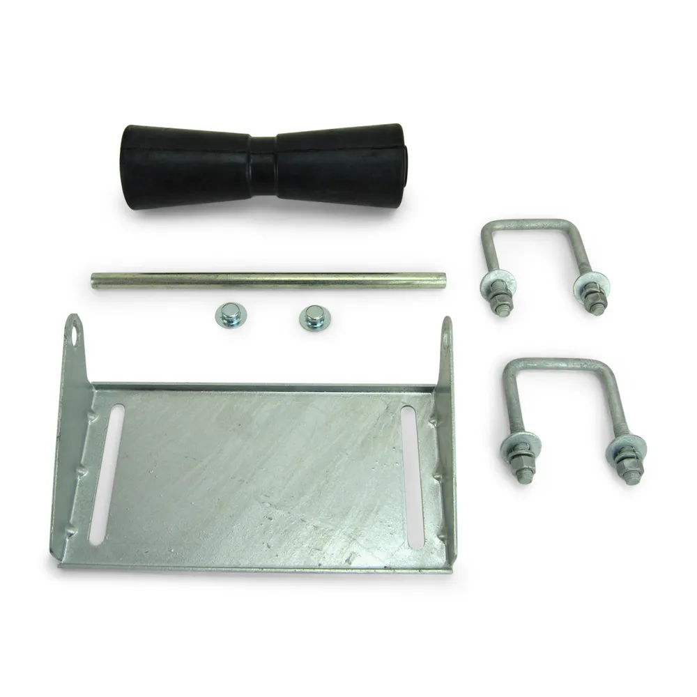 12 inch Rubber Keel Roller Assembly Kit with U Bolts for 3″ x 3″ Cross Members