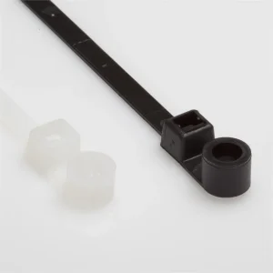 14-3/4″ BLACK TIE WRAP WITH HOLE 100pc