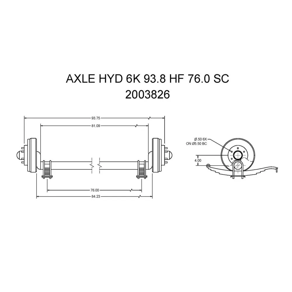 2003826 – Hydraulic Axle 6K 93.8 HF 76.0 SC