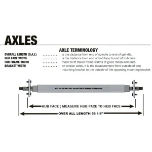 22-AXC1A Axles- Galvanized Square Tube (56 1/4″) 1200 LB