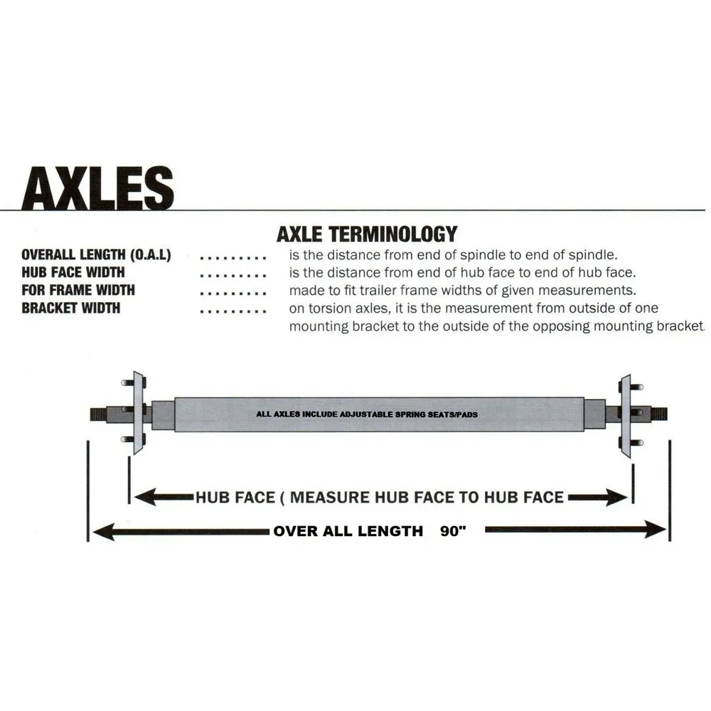22-AXC9B Axles- Galvanized Square Tube (90″)
