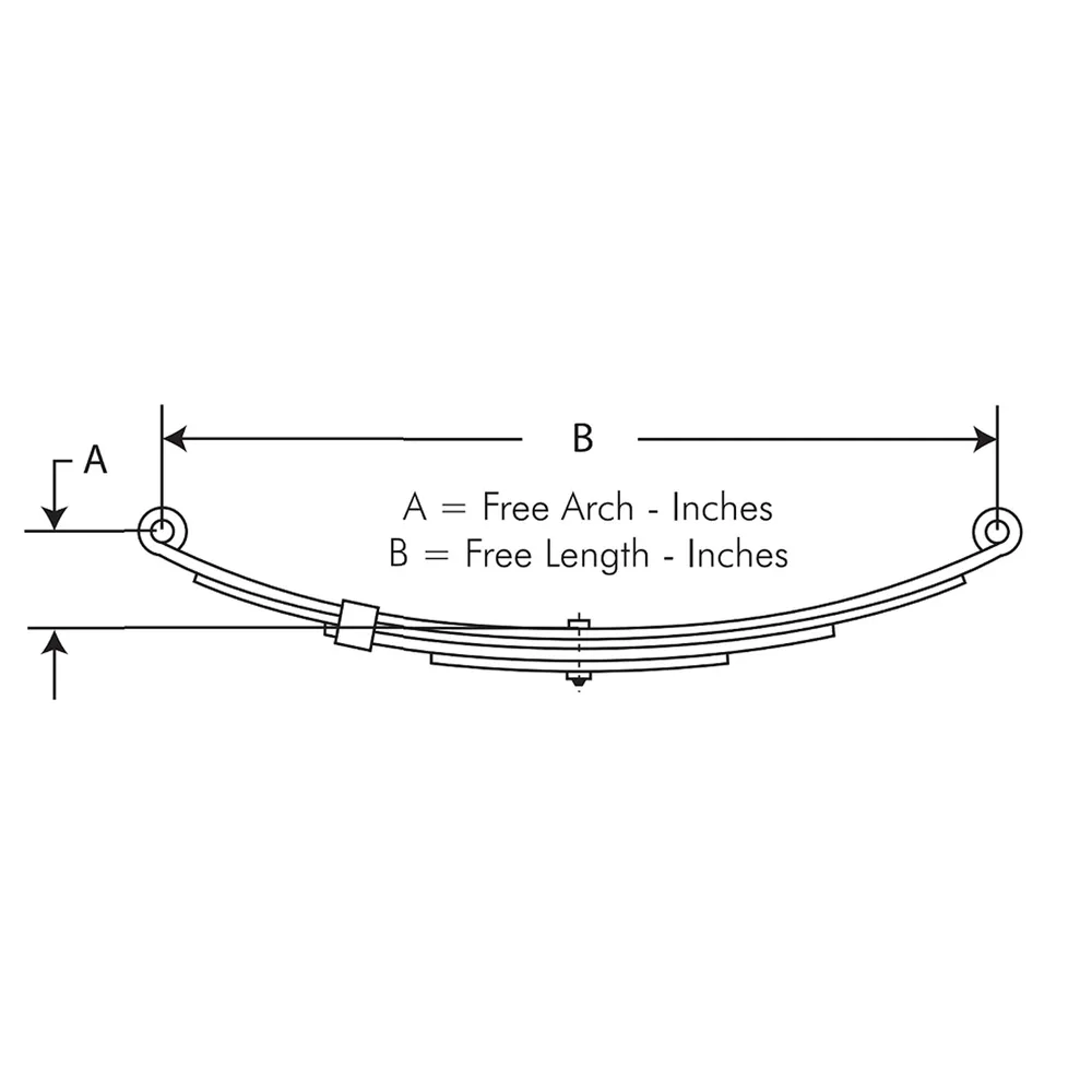 27 in Double Eye 4 Leaf Trailer Spring 1750lb Capacity