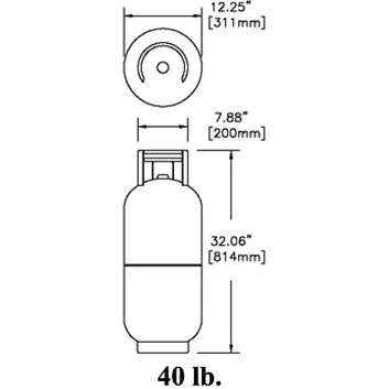 40 Lb. (9.4 Gallon) Vertical Aluminum LP Tank