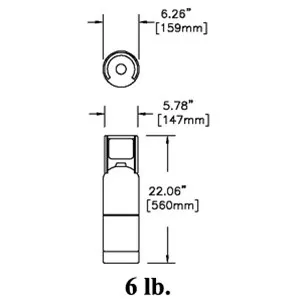 6 Lb. (1.4 gallon) Vertical Aluminum LP Tank