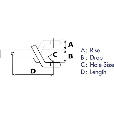 7,500 lb Capacity Steel Ball Mount 2 inch Drop 8 inch Shank