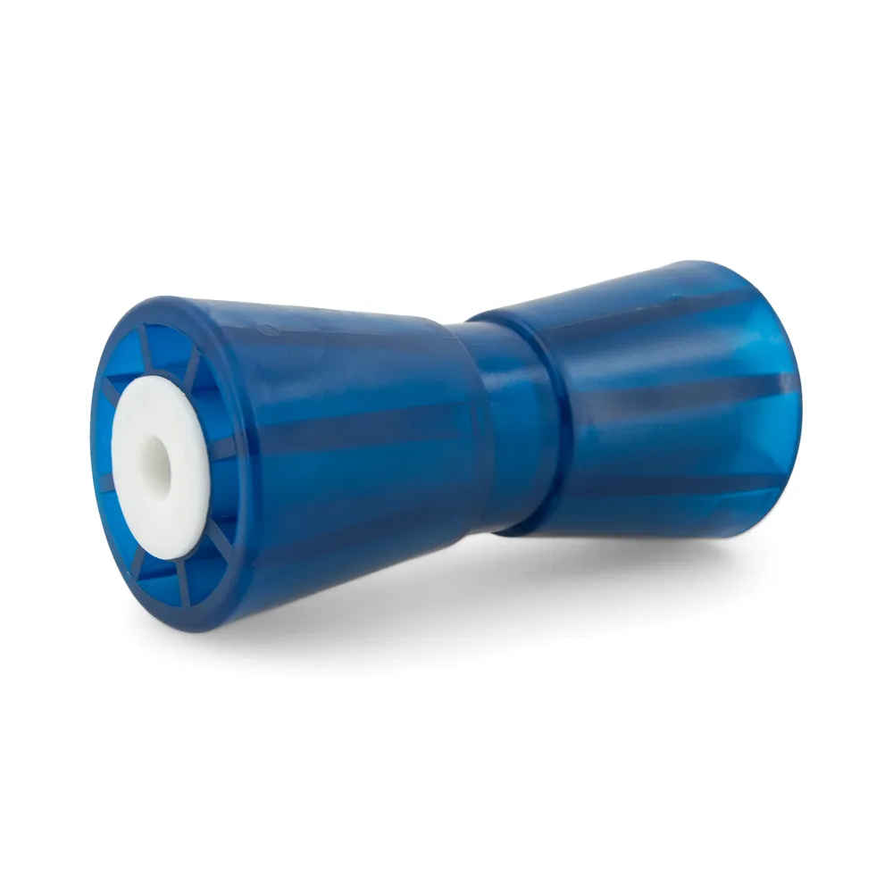 8 inch Blue Poly Vinyl Keel Roller Assembly Kit for 3 inch x 3 inch Trailer Frame