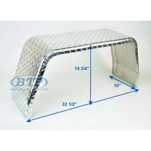 Aluminum Diamond Plate Boat Trailer Fender Single Axle 10 x 32 x 14 3/4 inch