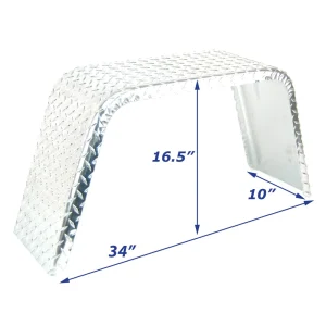 Aluminum Diamond Plate Boat Trailer Fender Single Axle 10 x 34 x 16 1/2
