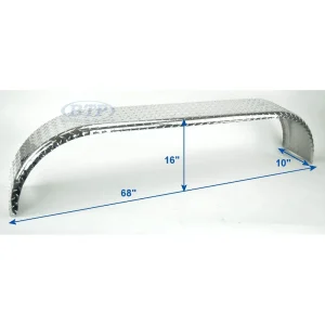 Aluminum Diamond Plate Boat Trailer Fender Tandem Axle 10 x 68 x 16