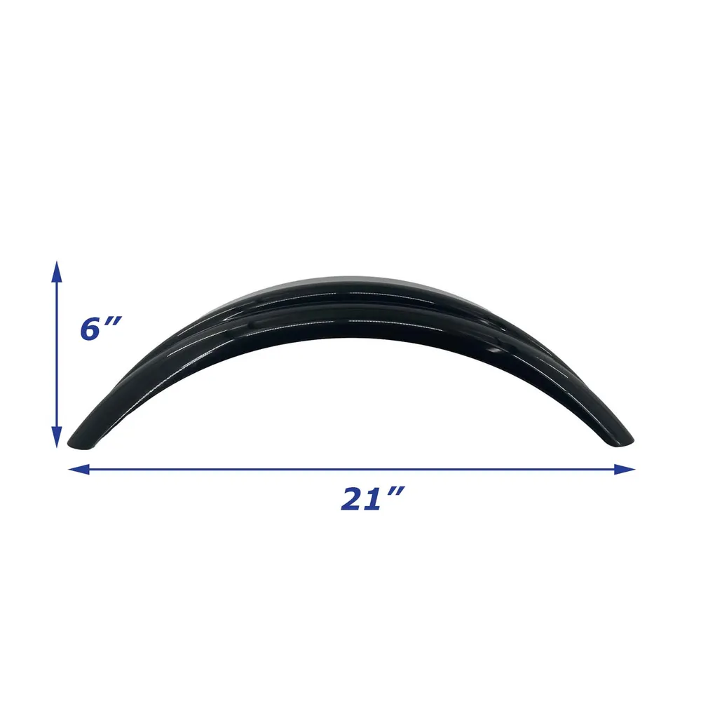 Black Plastic Boat Trailer Fender 21 in x 6 in x 7 in – For 8-12 in Tires