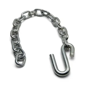 Boat Trailer Safety Chain Zinc Plated 8/0 Thickness 27 inch 7,000lb S Hook