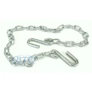 Boat Trailer Safety Chain Zinc Plated 8/0 Thickness 48 inch 7,000lb Dual Hook