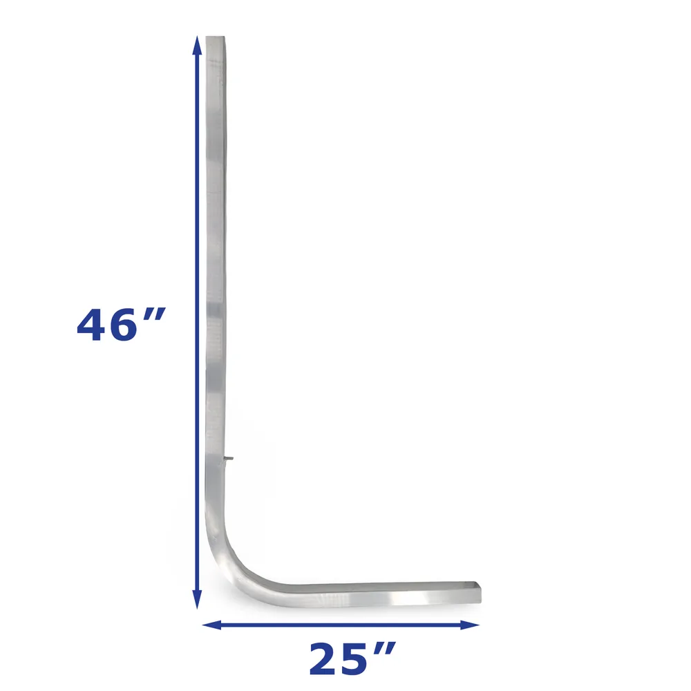 Boat Trailer Square Aluminum Guide on Pole Upright 1 1/2 in Square