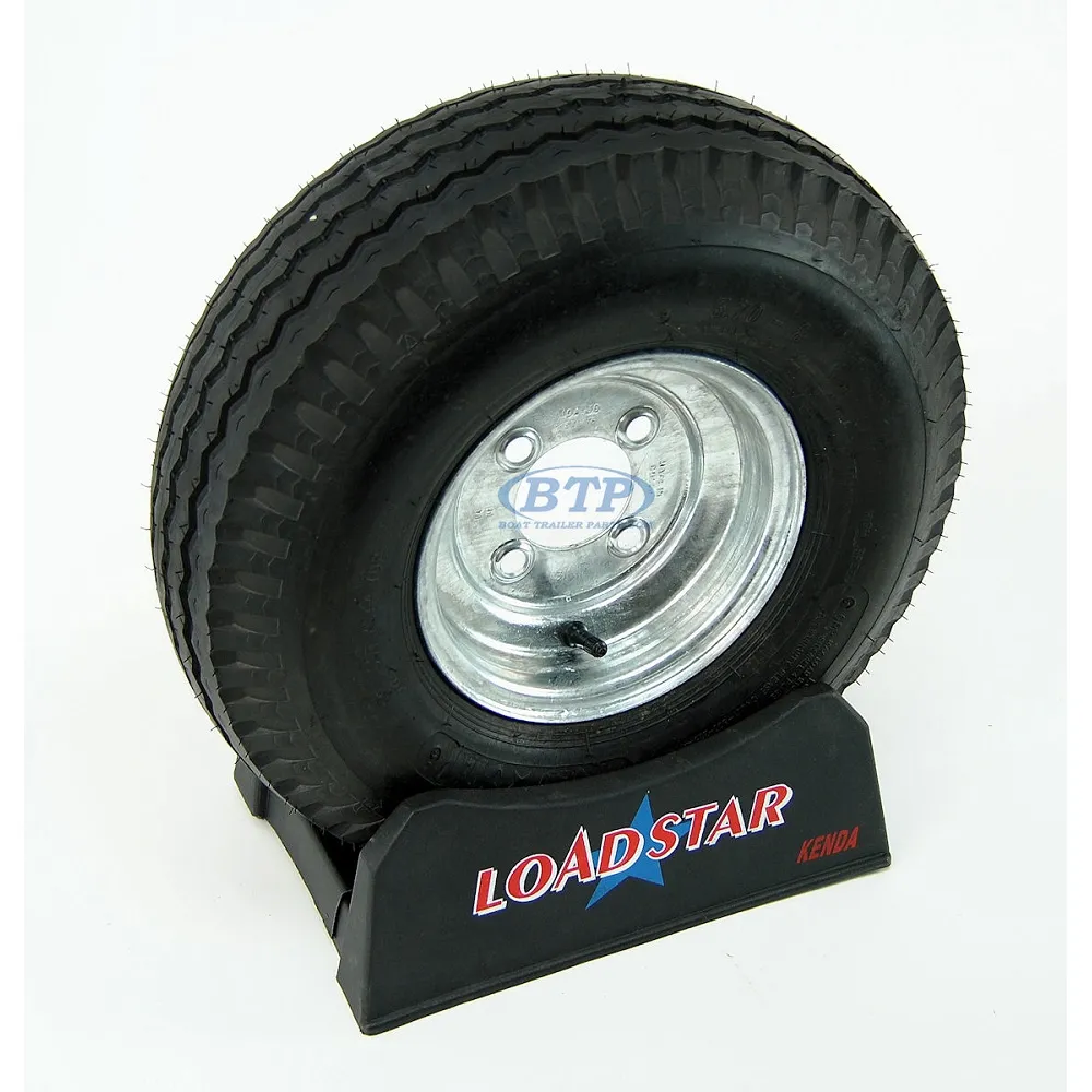 Boat Trailer Tire 5.70 x 8 on Galvanized Wheel 4 Lug 910lb by Loadstar