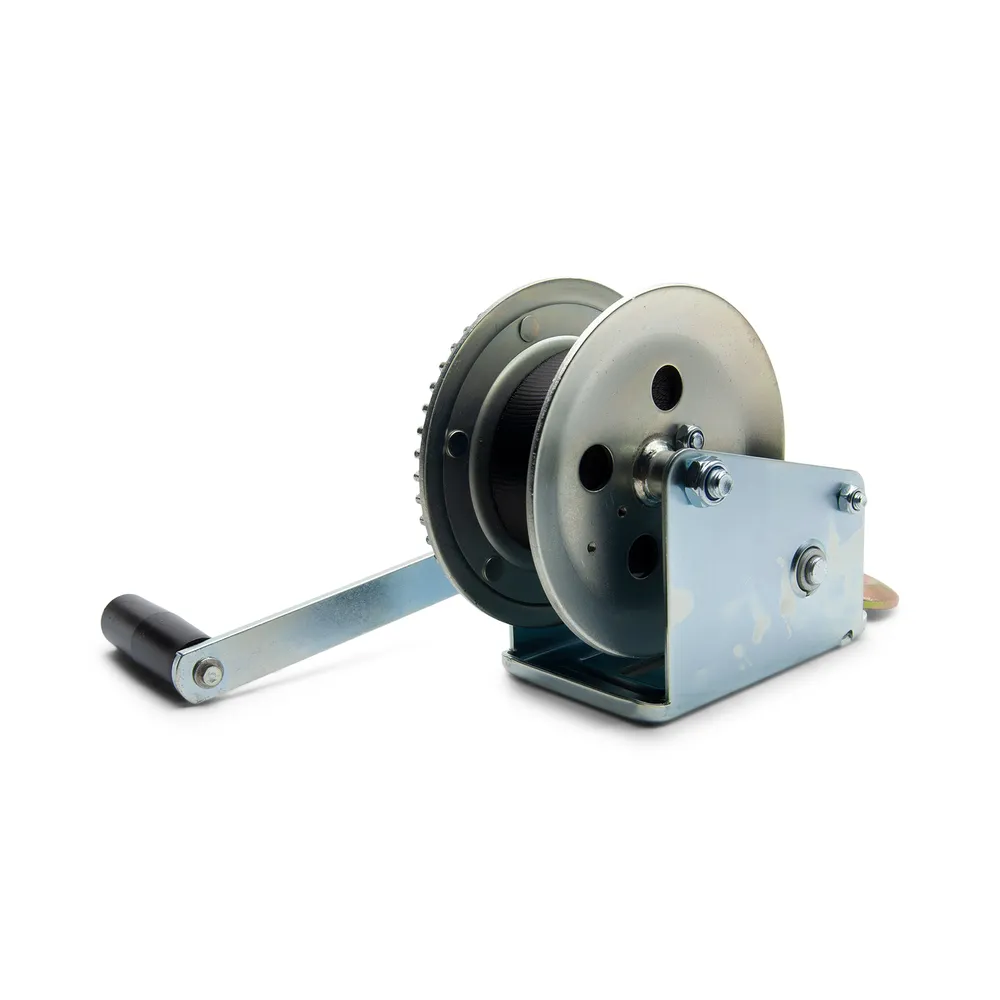 Boat Trailer Winch Zinc Plated 1600lb Capacity with Strap Ram