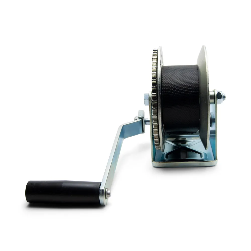 Boat Trailer Winch Zinc Plated 1600lb Capacity with Strap Ram