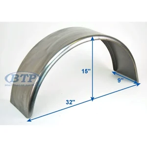 Cold Rolled Steel Trailer Fender Single Axle 9 in x 32 in x 15 in