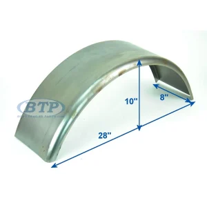 Cold Rolled Steel Trailer Fender Smooth 8 inch x 28 inch x 10 inch