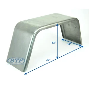 Cold Rolled Steel Trailer Fender Square 10 inch x 32 inch x 13 inch