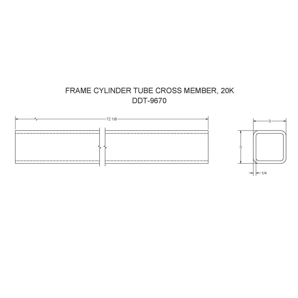 DDT-9670 – Frame Cylinder Tube Cross Member for 20K