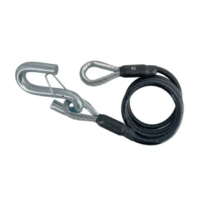 Demco Black Vinyl Trailer Safety Cable 42in 4,900 lb Capacity Each S Hook
