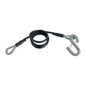 Demco Black Vinyl Trailer Safety Cable 54in 4,900 lb Capacity Each S Hook