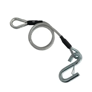 Demco Clear Vinyl Trailer Safety Cable 42in 3,500 lb Capacity Each S Hook