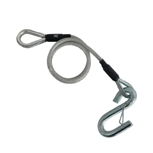 Demco Clear Vinyl Trailer Safety Cable 48in 3,500 lb Capacity Each S Hook