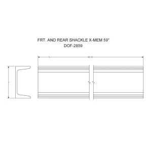 DOF-2859 – 50″ Front and Rear Shackle X-Member