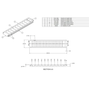 FURAMP00654 – Dump Trailer Ramp, 4″ Channel, 68″ Long