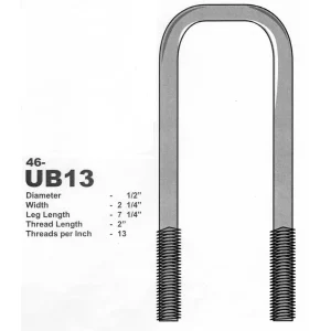 Galvanized 1/2″ U-Bolt 2-1/4″ X 7-1/4″ Square