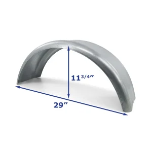 Galvanized Boat Trailer Fender 9 in x 29 in x 11 3/4 in