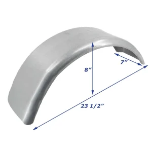 Galvanized Boat Trailer Fender Single Axle 7 in x 23 1/2 in x 8 in