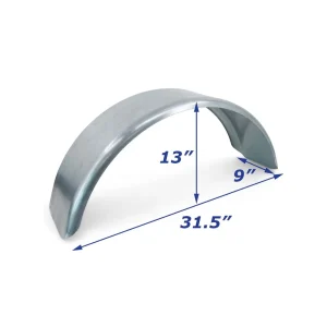 Galvanized Boat Trailer Fender Single Axle 9in x 31 1/2in x 13in