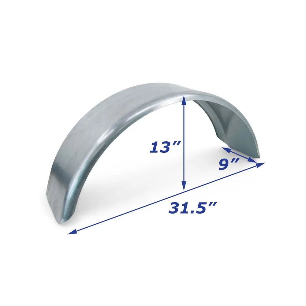 Galvanized Boat Trailer Fender Single Axle 9in x 31 1/2in x 13in