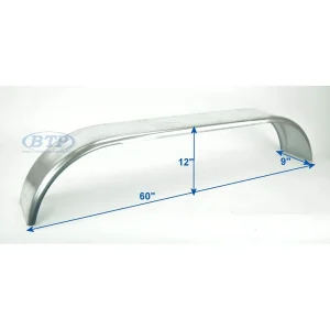 Galvanized Boat Trailer Fender Tandem Axle 9 in x 60 in x 12 in
