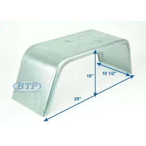 Galvanized Single Axle Boat Trailer Fender 10 inch x 29 inch x 10 inch