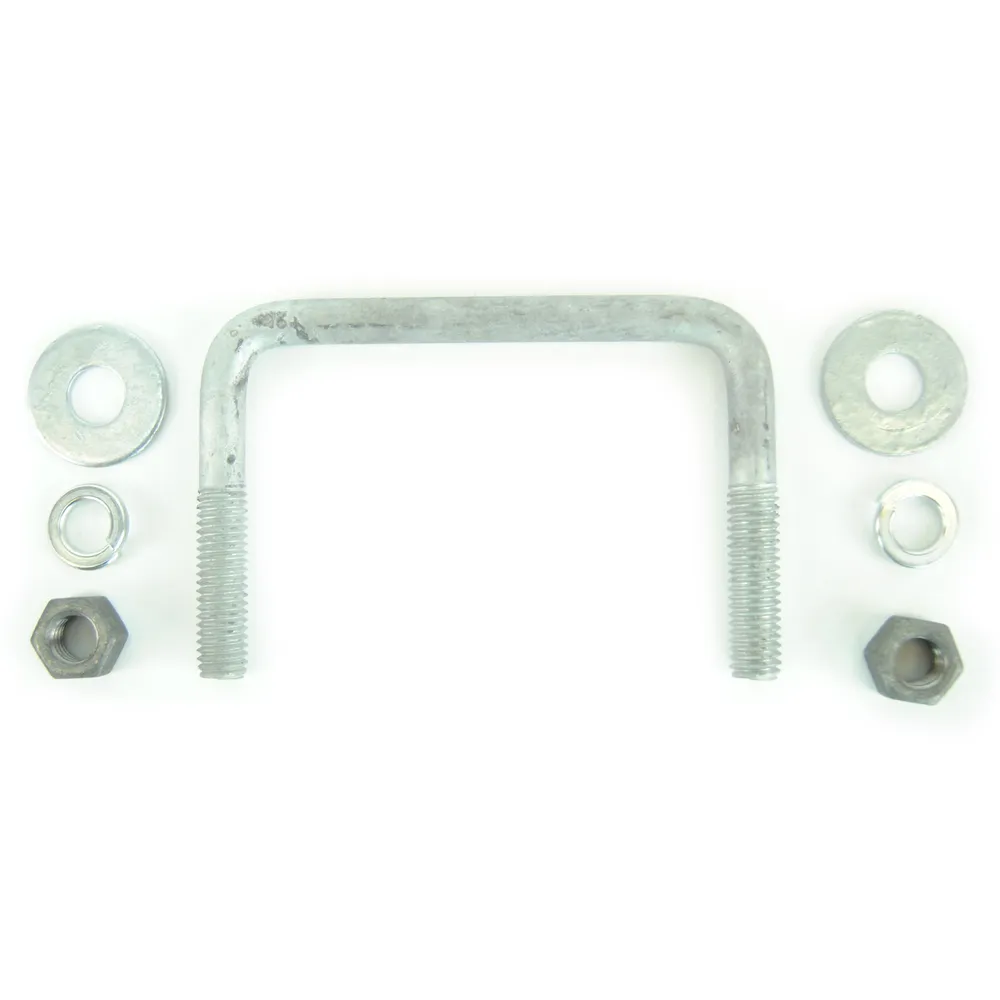 Galvanized Square Trailer U-Bolt 7/16 inch x 4 inch x 2 7/8 inch