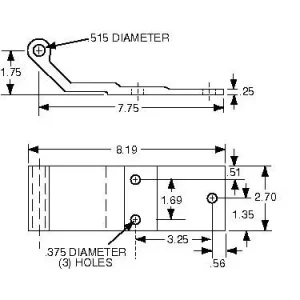 HINGE, ALUMINUM 3-HOLE