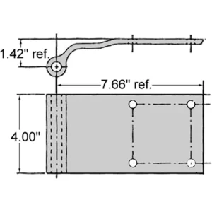 HINGE, ALUMINUM 4-HOLE (FRU-BCF4678-1)
