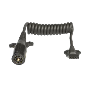 HitchCoil (Model 35) 7 Blade Round to Flat 5 Coiled Trailer Adapter, 3′ Length #95-12577-01