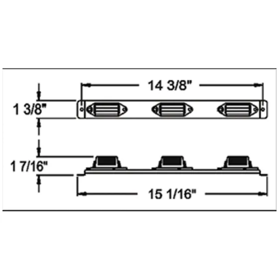 LT01-300 – Red 3 Piece Identification Light Bar