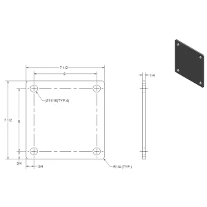 M0900 – 4 Bolt Plate