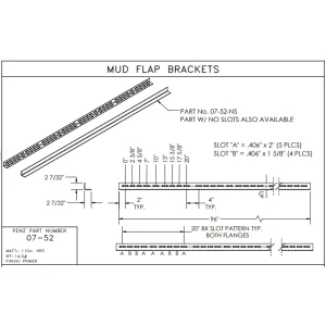 MUDFLAP BRACKET 8′ LONG