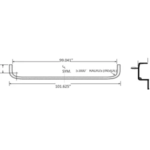 NOSE RAIL 5″ RADIUS 12″ RETURN