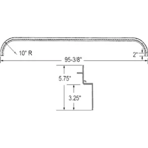 NOSE RAIL 6″ RAD FL/RF TC 102″