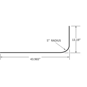 RADIUS PANEL, 5″ RADIUS, 55″ WIDE, WHITE